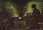 Vincent Van Gogh Peasant Woman Near the Hearth oil painting artist